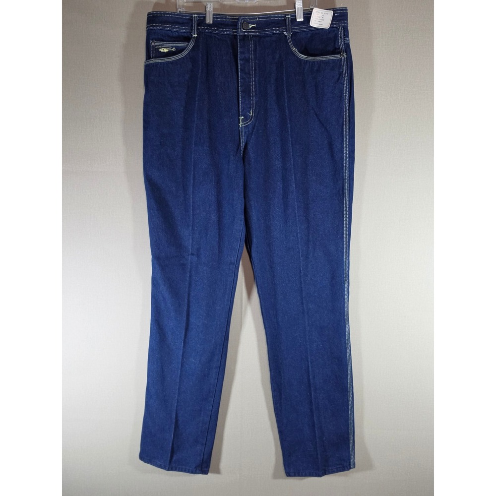 Choppers Mens Vintage Indigo Denim Jeans Star Embroidery Blue Size 42x35 NWT - Picture 1 of 8